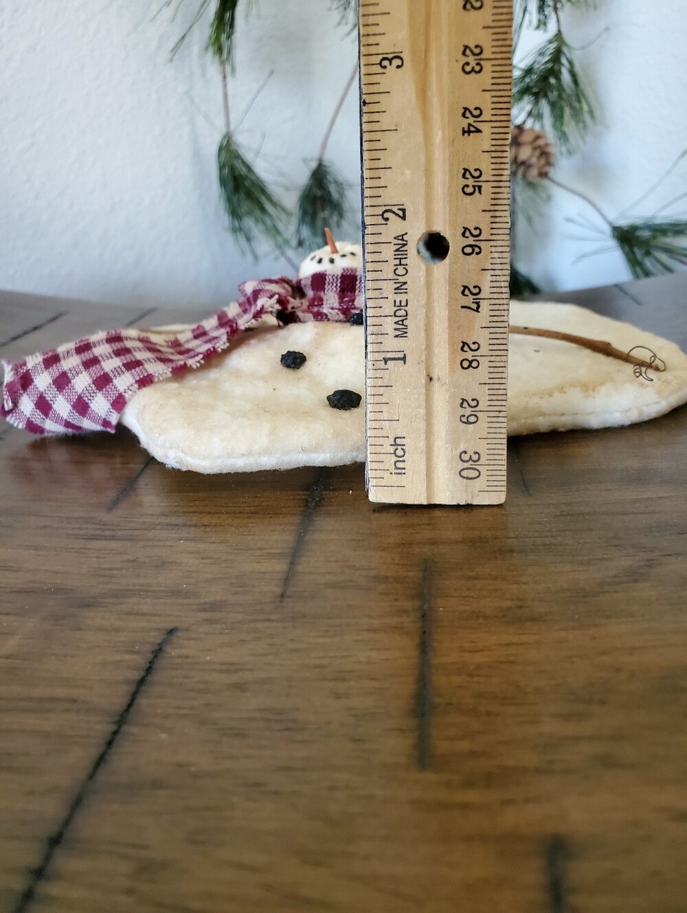 Melted Snowman Primitive Grungy Winter Holiday Decor Homespun Farmhouse Rustic - Picture 7 of 7
